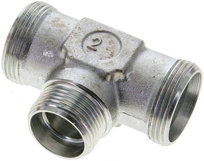 Trójnik hydrauliczny, redukcyjny 28 L (M36x2)-22 L (M30x2)-28 L (M36x2), stal ocynkowana