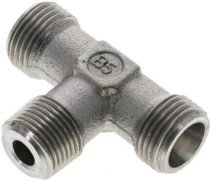 Trójnik hydrauliczny T, gwint R 3/8"-10 S (M18x1,5), stal ocynkowana