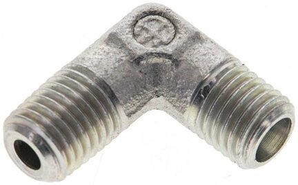 Kolanko hydrauliczne 90 st., gwintowane, M 8x1 (stożkowy)-4 LL (M8x1), stal ocynkowana