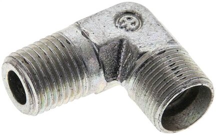 Kolanko hydrauliczne 90 st. gwint R 1/4"-10 LL (M14x1), stal ocynkowana