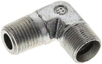 Kolanko hydrauliczne 90 st. gwint R 1/4"-10 LL (M14x1), stal ocynkowana