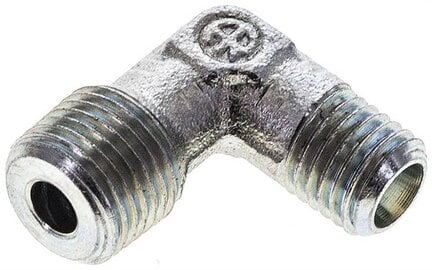Kolanko hydrauliczne 90 st., gwint NPT 1/8"-4 LL (M8x1), stal ocynkowana