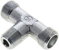 Trójnik hydrauliczny T, gwint R 3/8"-12 S (M20x1,5), stal ocynkowana