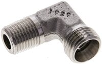 Kolanko hydrauliczne 90 st. gwint R 1/4"-10 L (M16x1,5), stal nierdzewna