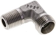 Kolanko hydrauliczne 90 st. gwint R 1/4"-10 L (M16x1,5), stal nierdzewna