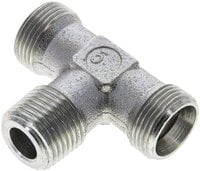 Trójnik hydrauliczny T, gwint R 1/2"-15 L (M22x1,5), stal ocynkowana