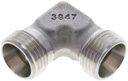 Kolanko hydrauliczne 90 st., gwint zewnętrzny 12 L (M18x1,5), stal nierdzewna