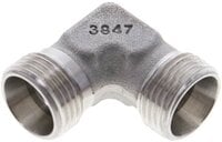 Kolanko hydrauliczne 90 st., gwint zewnętrzny 12 L (M18x1,5), stal nierdzewna