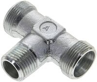 Trójnik hydrauliczny T, gwint R 1/2"-18 L (M26x1,5), stal ocynkowana