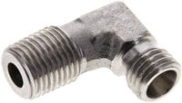 Kolanko hydrauliczne 90 st. gwint R 1/4"-6 L (M12x1,5), stal nierdzewna