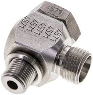 Złączka kątowa hydrauliczna Banjo 90 st., nastawne, bez dławienia, gwint G 1/8"-8 LL (M12x1), stal nierdzewna