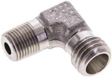 Kolanko hydrauliczne 90 st. gwint R 1/8"-6 L (M12x1,5), stal nierdzewna