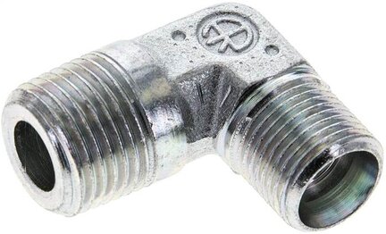 Kolanko hydrauliczne 90 st. gwint R 1/2"-12 L (M18x1,5), stal ocynkowana
