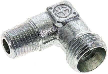 Kolanko hydrauliczne 90 st. gwint R 1/4"-12 L (M18x1,5), stal ocynkowana