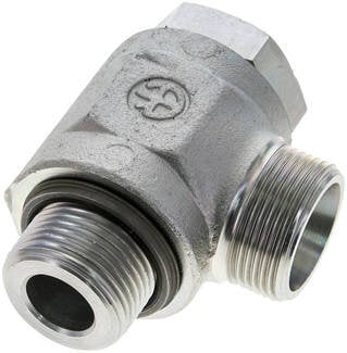 Złączka hydrauliczna kątowa Banjo, gwint G 1"-25 S (M36x2), oring, bez dławienia, stal ocynkowana