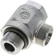 Złączka hydrauliczna kątowa Banjo, gwint G 1"-25 S (M36x2), oring, bez dławienia, stal ocynkowana