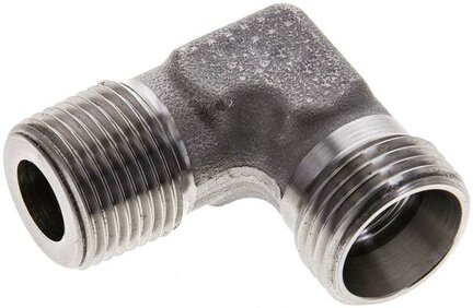 Kolanko hydrauliczne 90 st. gwint R 3/8"-12 L (M18x1,5), stal nierdzewna