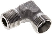 Kolanko hydrauliczne 90 st. gwint R 3/8"-12 L (M18x1,5), stal nierdzewna