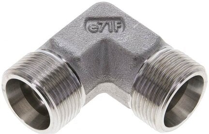 Kolanko hydrauliczne 90 st., gwint zewnętrzny 16 S (M24x1,5), stal nierdzewna