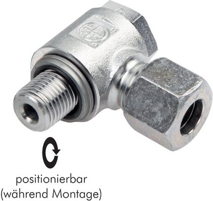 Złączka hydrauliczna kątowa Banjo, gwint M 12x1,5-8 L (M14x1,5), bez dławienia, stal ocynkowana