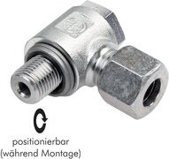 Złączka hydrauliczna kątowa Banjo, gwint M 12x1,5-8 L (M14x1,5), bez dławienia, stal ocynkowana
