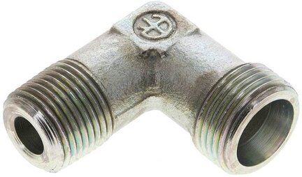 Kolanko hydrauliczne 90 st., gwint NPT 3/8"-12 S (M20x1,5), stal ocynkowana