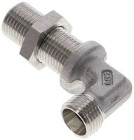 Kolanko hydrauliczne 90 st., grodziowe 10 L (M16x1,5), stal nierdzewna