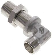 Kolanko hydrauliczne 90 st., grodziowe 10 L (M16x1,5), stal nierdzewna