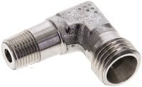 Kolanko hydrauliczne 90 st. gwint R 1/8"-8 L (M14x1,5), stal nierdzewna