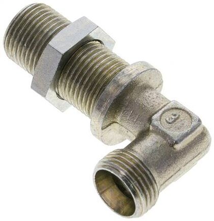 Kolanko hydrauliczne 90 st., grodziowe 12 L (M18x1,5), stal ocynkowana