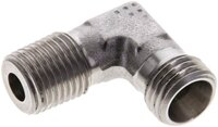 Kolanko hydrauliczne 90 st. gwint R 1/4"-8 L (M14x1,5), stal nierdzewna