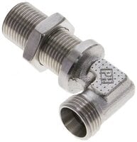 Kolanko hydrauliczne 90 st., grodziowe 12 L (M18x1,5), stal nierdzewna
