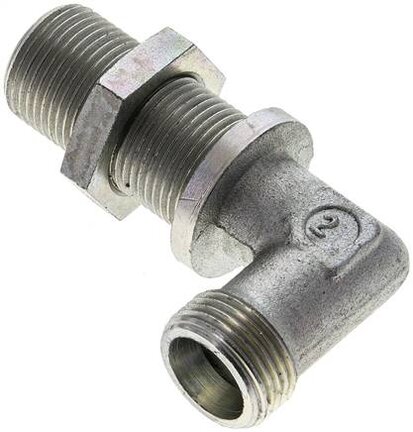Kolanko hydrauliczne 90 st., grodziowe 12 S (M20x1,5), stal ocynkowana