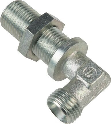 Kolanko hydrauliczne 90 st., grodziowe 14 S (M22x1,5), stal ocynkowana