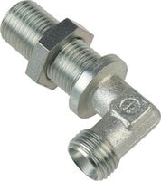 Kolanko hydrauliczne 90 st., grodziowe 14 S (M22x1,5), stal ocynkowana