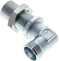 Kolanko hydrauliczne 90 st., grodziowe 15 L (M22x1,5), stal ocynkowana