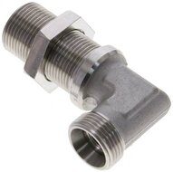 Kolanko hydrauliczne 90 st., grodziowe 15 L (M22x1,5), stal nierdzewna