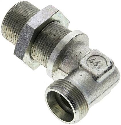 Kolanko hydrauliczne 90 st., grodziowe 18 L (M26x1,5), stal ocynkowana