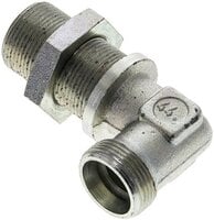 Kolanko hydrauliczne 90 st., grodziowe 18 L (M26x1,5), stal ocynkowana