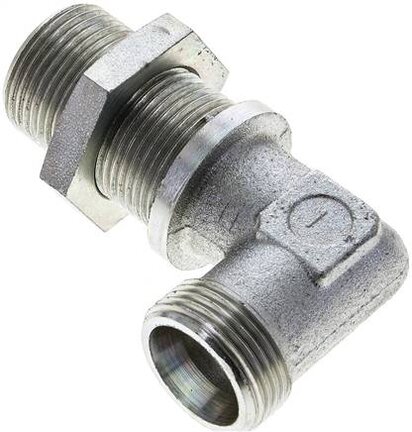Kolanko hydrauliczne 90 st., grodziowe 20 S (M30x2), stal ocynkowana
