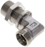 Kolanko hydrauliczne 90 st., grodziowe 22 L (M30x2), stal nierdzewna