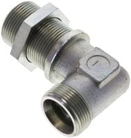 Kolanko hydrauliczne 90 st., grodziowe 25 S (M36x2), stal ocynkowana