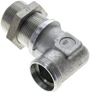 Kolanko hydrauliczne 90 st., grodziowe 28 L (M36x2), stal ocynkowana