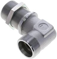 Kolanko hydrauliczne 90 st., grodziowe 30 S (M42x2), stal ocynkowana