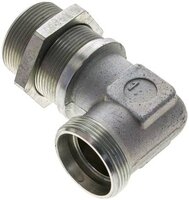 Kolanko hydrauliczne 90 st., grodziowe 35 L (M45x2), stal ocynkowana