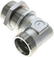 Kolanko hydrauliczne 90 st., grodziowe 38 S (M52x2), stal ocynkowana