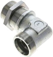Kolanko hydrauliczne 90 st., grodziowe 38 S (M52x2), stal ocynkowana
