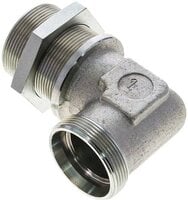 Kolanko hydrauliczne 90 st., grodziowe 42 L (M52x2), stal ocynkowana