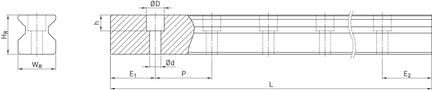 Prowadnica liniowa RGR65R4000H seria RGR - HIWIN