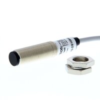 Czujnik fotoelektryczny M12 w mosiężnej obudowie, rozproszony, stały 100 mm, PNP, kabel 2 m (E3H2-DS10B4M 2M) - Omron